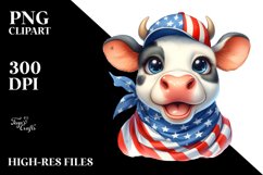 Enthusiastic Cow Portrait | Clipart Product Image 1