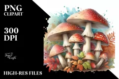 Pastel Mushroom Watercolor PNG Product Image 3