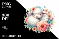 Colorful Watercolor Cute Baby Lamb Product Image 3