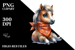 Proud Horse Sitting with Bandana | Sublimation | Clipart Product Image 2