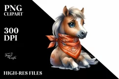 Proud Horse Sitting with Bandana | Sublimation | Clipart Product Image 3