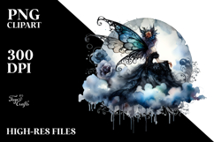 Gothic Fairy on Cloud, PNG Product Image 2