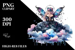 Gothic Fairy on a Cloud, Transparent PNG Product Image 2