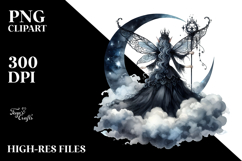 Gothic Fairy on a Cloud, Transparent PNG Product Image 2