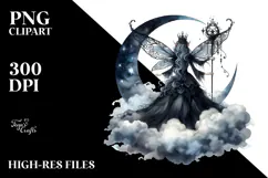 Gothic Fairy on a Cloud, Transparent PNG Product Image 2