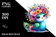 Vibrant Peacock Clipart, Transparent PNG Product Image 1