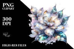 Shiny Abstract Gardenia with Metallic Insertions | Product Image 3