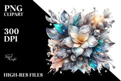 Shiny Abstract Gardenia with Metallic Insertions | Product Image 3
