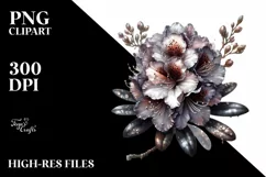 Detailed Shiny Rhododendron Metallic Watercolor Product Image 1