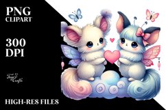 Cute Papillon Cloud Heart PNG Product Image 2