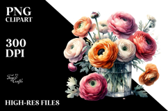 Colorful Ranunculus | Clipart Product Image 2