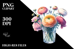 Colorful Ranunculus | Clipart Product Image 2