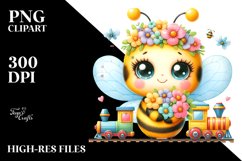 Cute Baby Bee Cuddling, PNG Product Image 2