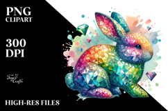 Colorful Whimsical Bunny PNG Product Image 2