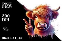 Colorful Highland Calf winking Product Image 2