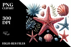 Watercolor Sea Star | Sublimation | Clipart Product Image 1