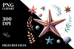 Watercolor Sea Star | Sublimation | Clipart Product Image 1
