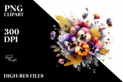 splash of Colors | Abstract Flower Bouquet Clipart Product Image 3