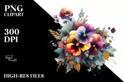 splash of Colors | Abstract Flower Bouquet Clipart Product Image 1