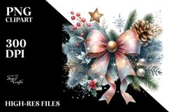 Simple Christmas Bow Glittery PNG Product Image 2