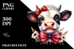 a Funny Cow with Bow and Tie, PNG Product Image 2