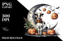 Cow and Polar Bear Halloween PNG Product Image 2