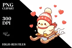 Winter Cute Baby Chicken PNG Product Image 3