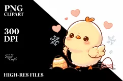 Winter Cute Baby Chicken PNG Product Image 3