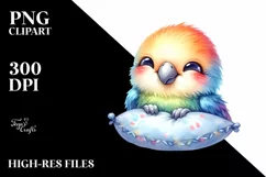 Colorful Small Baby Parrot With Pillow | Sublimation | Product Image 3
