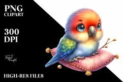 Colorful Small Baby Parrot With Pillow | Sublimation | Product Image 3