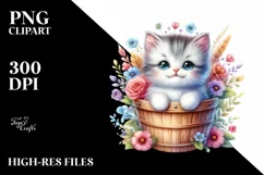 Colorful Smiling Kitten Poket Clipart Product Image 3