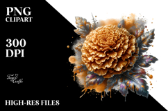 Abstract Detailed Marigold Shiny Product Image 2