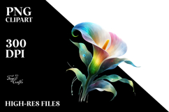 Calla Lily with Watercolor Splash PNG Product Image 2
