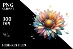 Abstract Shiny Sunflower Made of PNG Product Image 2