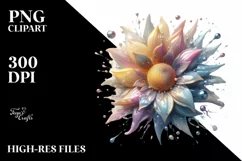 Abstract Shiny Sunflower Made of PNG Product Image 2