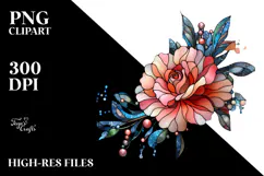 Abstract Stained Camellia, PNG Product Image 2