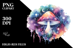 Colorful Magical Celestial Mushroom | Sublimation | Clipart Product Image 2