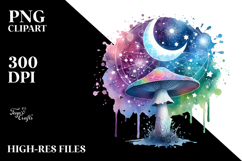 Colorful Magical Celestial Mushroom | Sublimation | Clipart Product Image 2