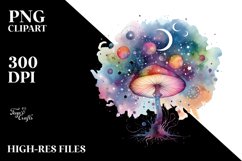 Colorful Celestial Astral Mushroom Splash Clipart Product Image 3