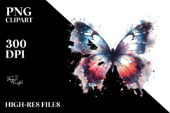 Splashing Butterfly Watercolor, Transparent PNG Product Image 2