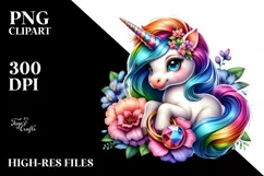 Colorful Baby Unicorn Ring PNG Product Image 3