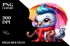 Watercolor Vibrant Dove Sitting PNG Product Image 2