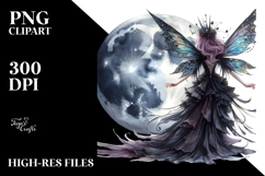Gothic Fairy on the Moon Creative View from Back Product Image 2