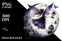 Gothic Fairy on the Moon Creative View from Back Product Image 2