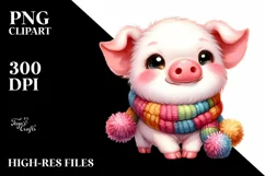 Colorful Baby Pig Drawing | Clipart Product Image 3