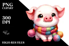 Colorful Baby Pig Drawing | Clipart Product Image 2