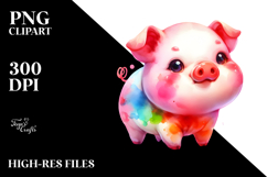 Colorful Baby Pig Drawing | Clipart Product Image 2