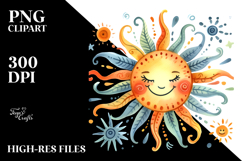 Simple Smiling Sun at Sunset, Transparent PNG Product Image 2