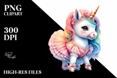 Colorful Baby Unicorn Dancer PNG Product Image 3