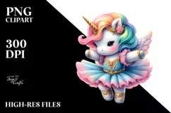 Colorful Baby Unicorn Dancer PNG Product Image 3